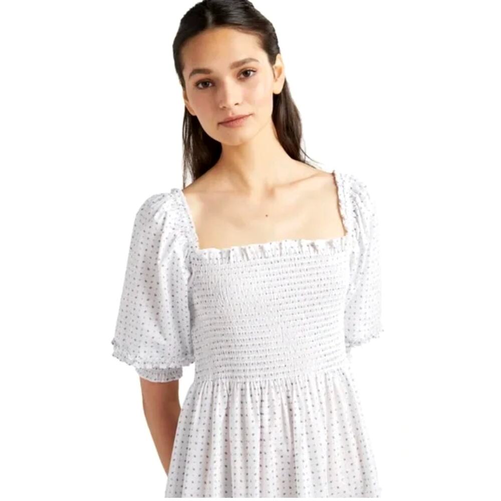 Hill House The Nesli Nap Dress $178 Paisley Puff Sleeves Midi Cottagecore XXS
